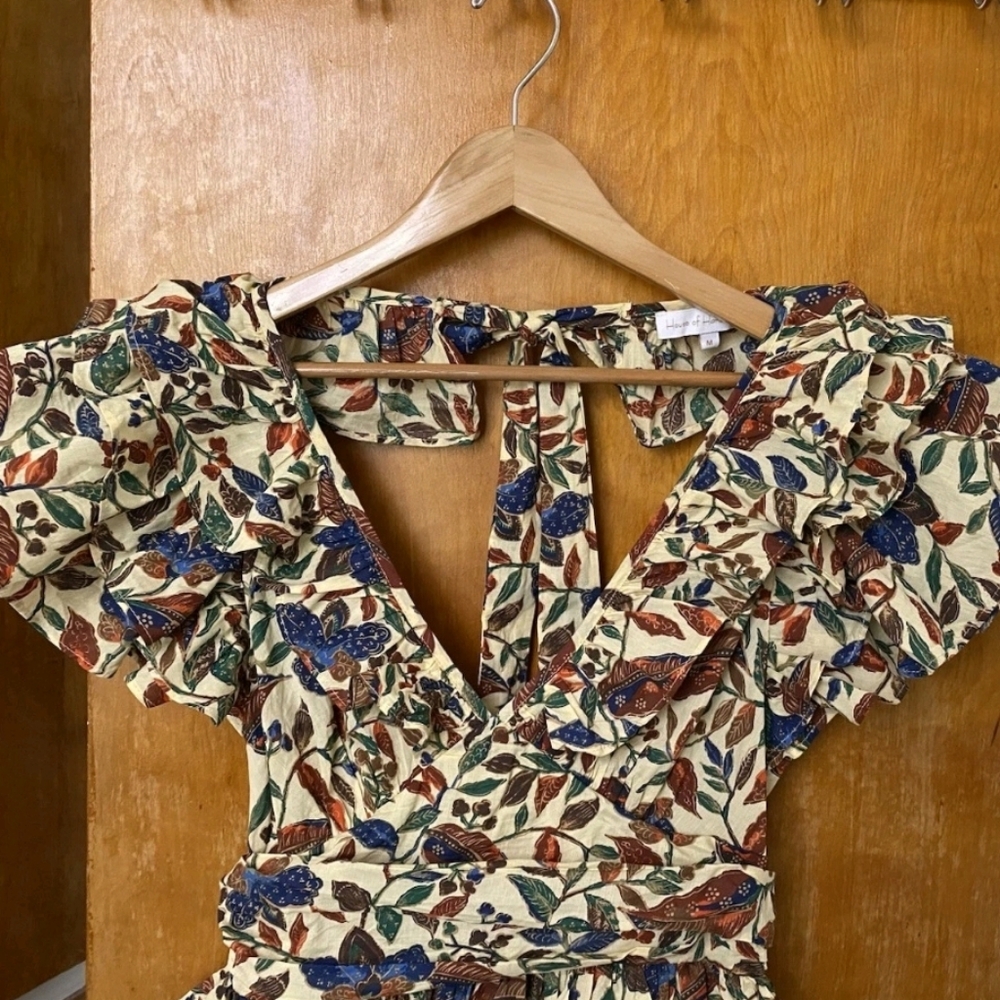House of Harlow 1960 Multicolor Floral Backless Dress Size M NWOT - Picture 5 of 8